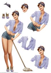 1950's Pin Up Girl Alice May Decoupage Sheet (lilac)