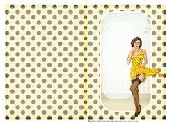 1950's Pin Up Girl Eva Grace Insert (yellow)