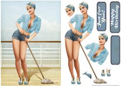 1950's Pin Up Girl Alice May (light Blue)