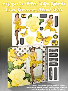 1950's Pin Up Girl Eva Grace Mini Kit (yellow)