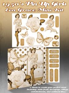 1950's Pin Up Girl Eva Grace Mini Kit (sepia)