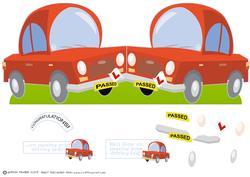 Passing Driving Test Shaped Card.