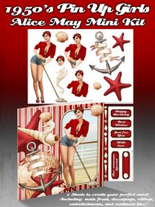 1950's Pin Up Girl Alice May Mini Kit (red)