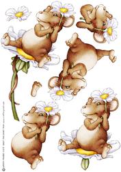 Daisy Mouse Decoupage Sheet