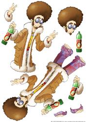 Afro Hippy Dude Decoupage Sheet