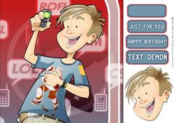 Teen Boy Text Star (blue) 8x8