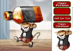 Scots Whisky Mouse! 8x8 Quick Card