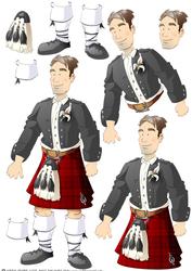 Kilt Dude (red) Decoupage Sheet