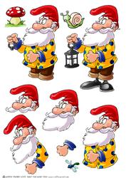 Gregory the Gnome Decoupage Sheet