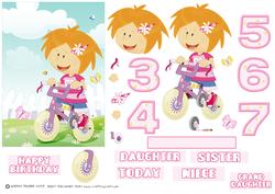 Pretty in Pink Biker Girl Quick Card.