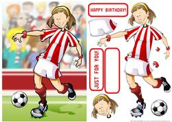 Red and White Football Girl