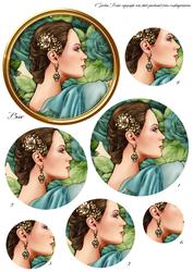 Art Deco Lady Pandore Circle Pyramid (aqua)