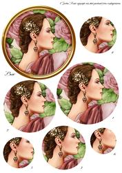 Art Deco Lady Pandore Circle Pyramid (pink)