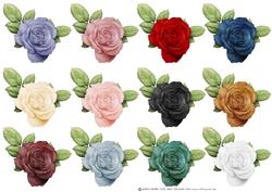 Hand Painted Rose Embellishments Large