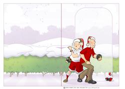 Christmas Bowling Dudes Couple Insert