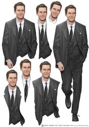 Art Deco Gentleman Antonio (black) Decoupage Sheet