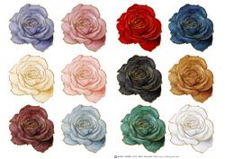 Hand Painted Rose Embellishments Large (gold Trim)