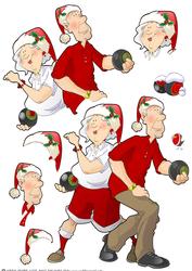 Christmas Bowling Dudes Couple Decoupage Sheet