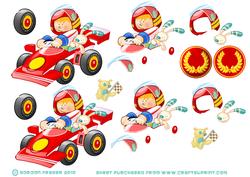 Boy Racer Red Decoupage.