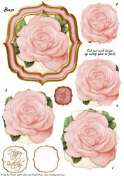 Double Curve Frame Pyramage Topper Light Pink Rose