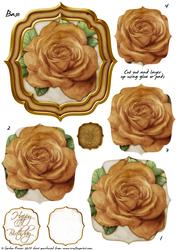 Double Curve Frame Pyramage Topper Gold Rose