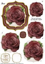 Double Curve Frame Pyramage Topper Dark Pink Rose