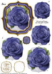 Double Curve Frame Pyramage Topper Purple Rose
