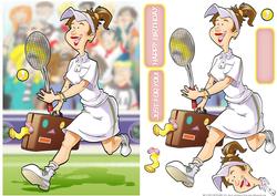 Tennis Suitcase Lady