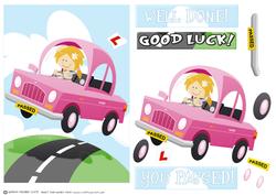 Passed Driving Test/ Good Luck Pink.
