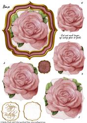 Double Curve Frame Pyramage Topper True Pink Rose