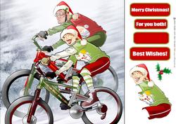 Mountain Bike Christmas Dudes 8x8 Quick Card