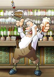 Grandad Beer and Cake Dude A4