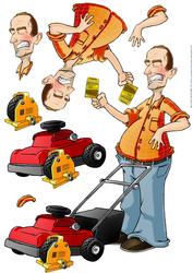 Lawn Mower Dude Decoupage Sheet