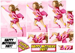 Supermum Mother's Day Pyramid. Pink.
