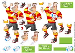 Rugby Dude Decoupage Sheet.