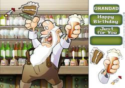 Grandad Beer and Cake Dude 8x8 Quick Card