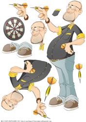 Darts Dude Black Decoupage Sheet