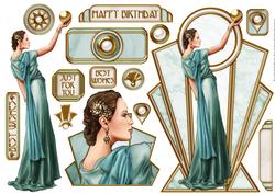 Pandore Art Deco Shaped Panels (aqua)