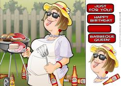 Beer and Barbeque Lady 8x8 Quick Card