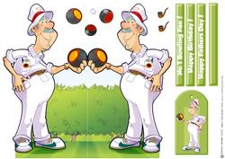 Bowling Dude Shaped Card.