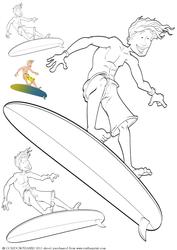 Surf Dude Digital Stamp
