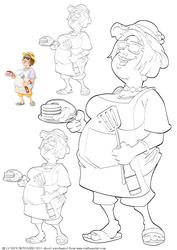 Beer and Barbeque Lady Digital Stamp