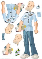 Male Nurse (bald) Dude Decoupage Sheet