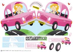 Passed Driving Test/ Good Luck, Girl. Shaped.
