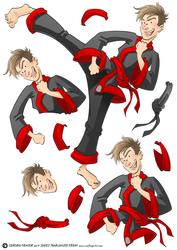 Karate Dude (black) Decoupage Sheet