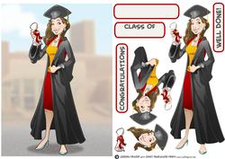 Graduation Lady (brown Hair)