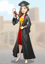 Graduation Lady (brown Hair) A4