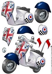 Mod Squad Scooter/moped Decoupage Sheet