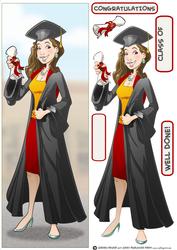 Graduation Lady (brown Hair) Large Dl