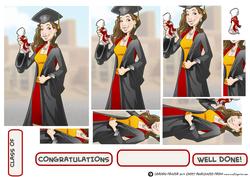Graduation Lady (brown Hair) Pyramid